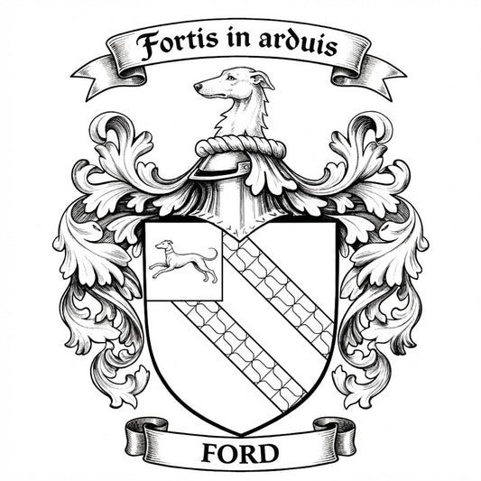 The Ford Family Coat of Arms digital download: Includes Color PNG, B&W PNG, and SVG vector files