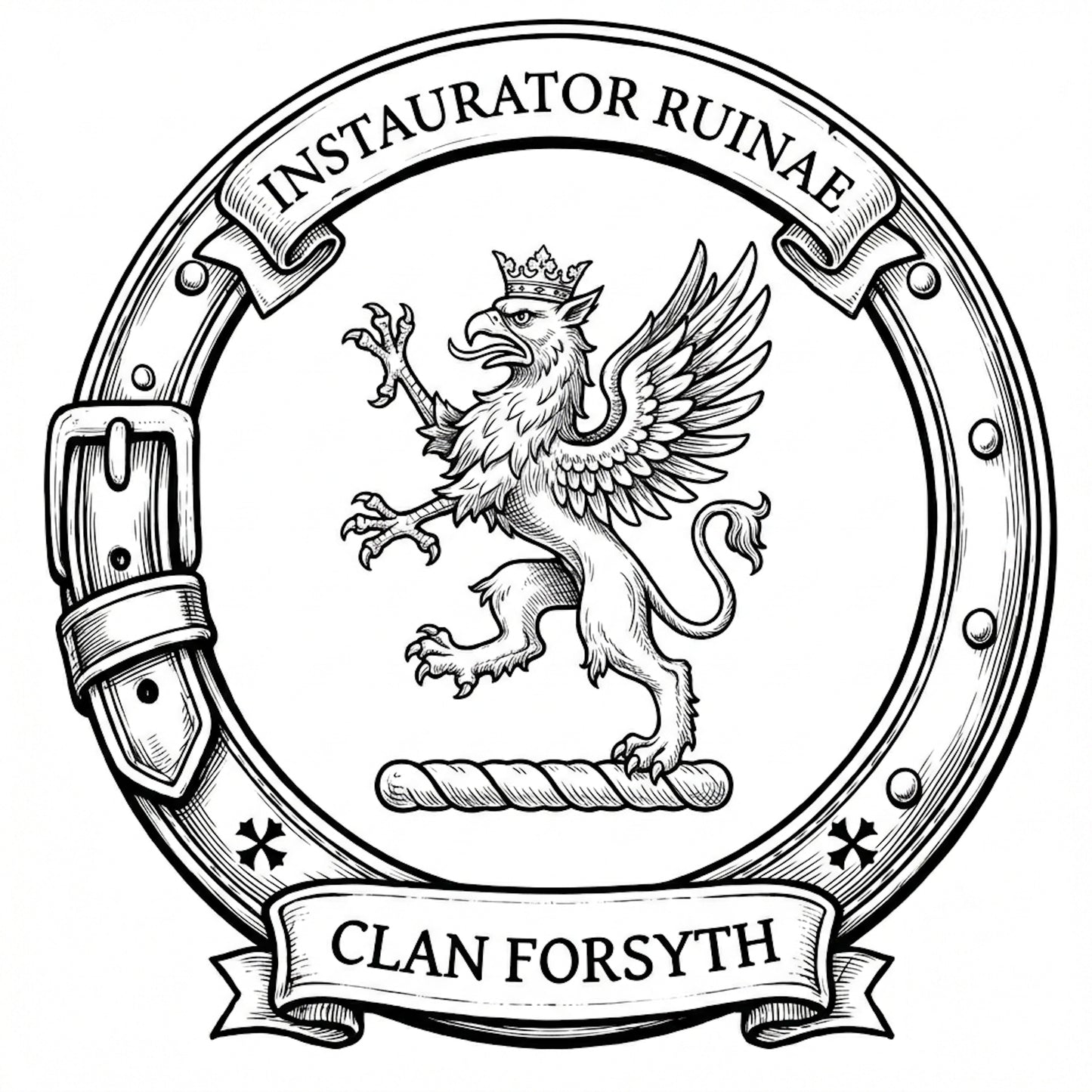 Clan Forsyth Crest digital download: Includes Color PNG, B&W PNG, and SVG vector files