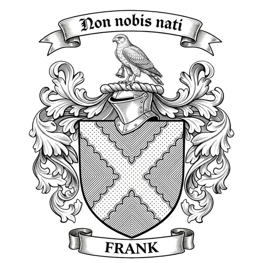 The Frank Family Coat of Arms digital download: Includes Color PNG, B&W PNG, and SVG vector files