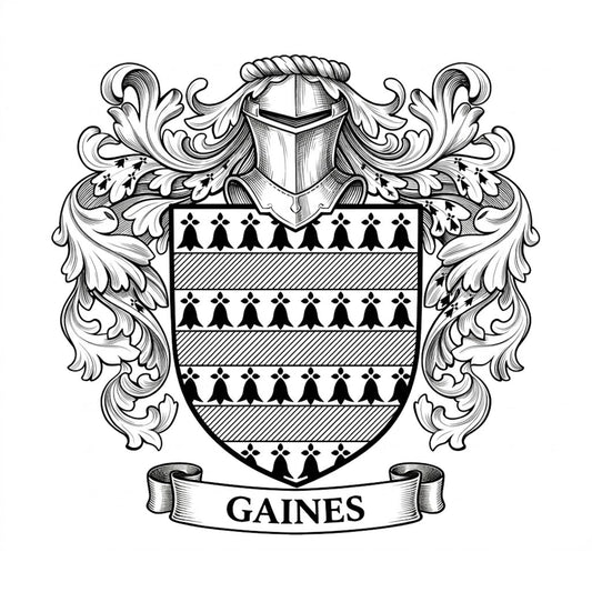 The Gaines Family Coat of Arms digital download: Includes Color PNG, B&W PNG, and SVG vector files
