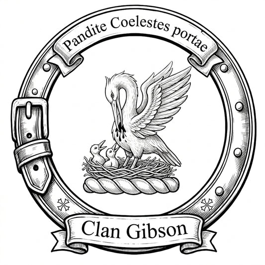 Clan Gibson Black and White Crest digital download: Includes Color PNG, B&W PNG, and SVG vector file