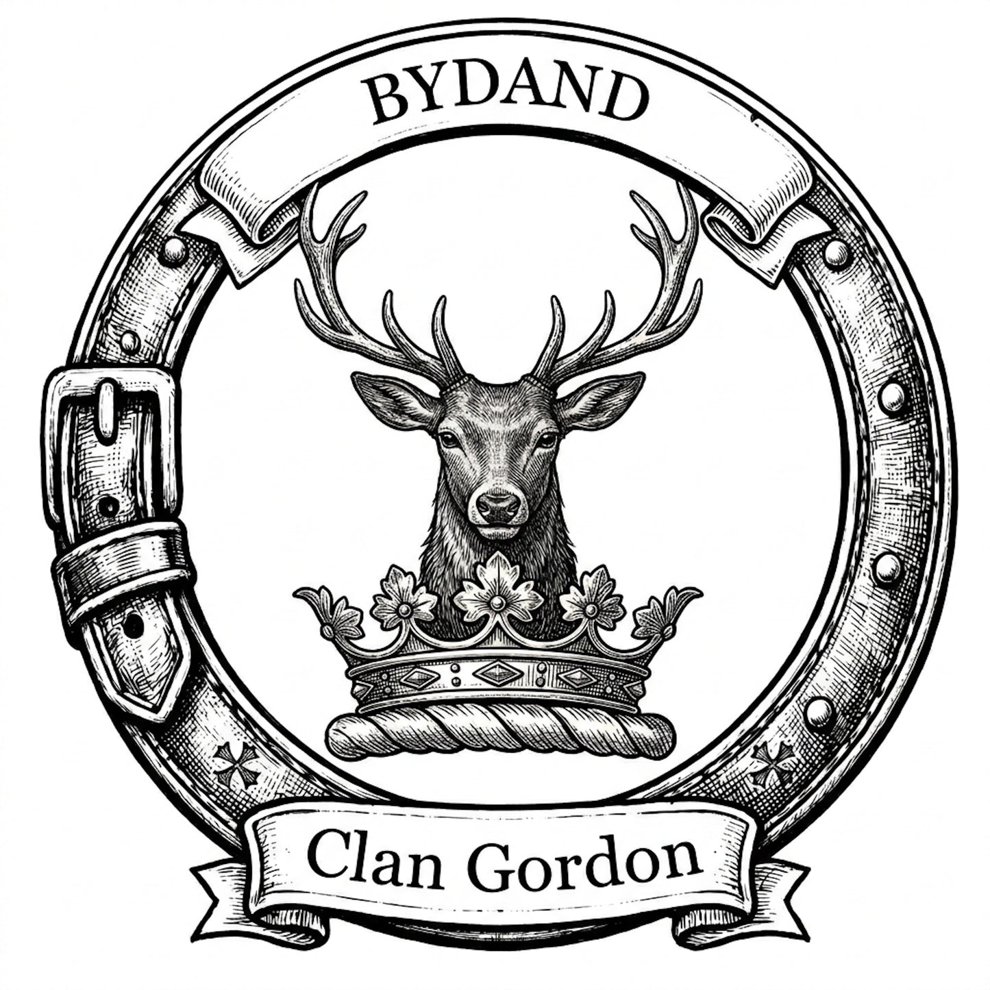 Clan Gordon Crest digital download: Includes Color PNG, B&W PNG, and SVG vector files