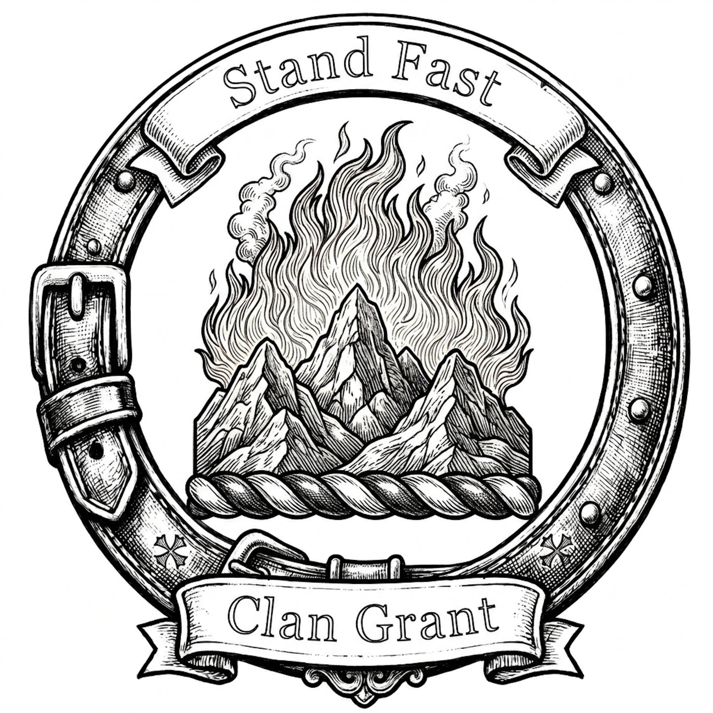 Clan Grant Crest digital download: Includes Color PNG, B&W PNG, and SVG vector files