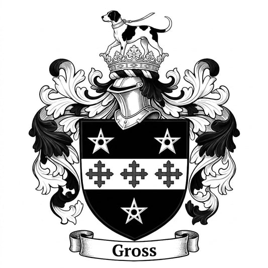 The Gross Family Coat of Arms digital download: Includes Color PNG, B&W PNG, and SVG vector files