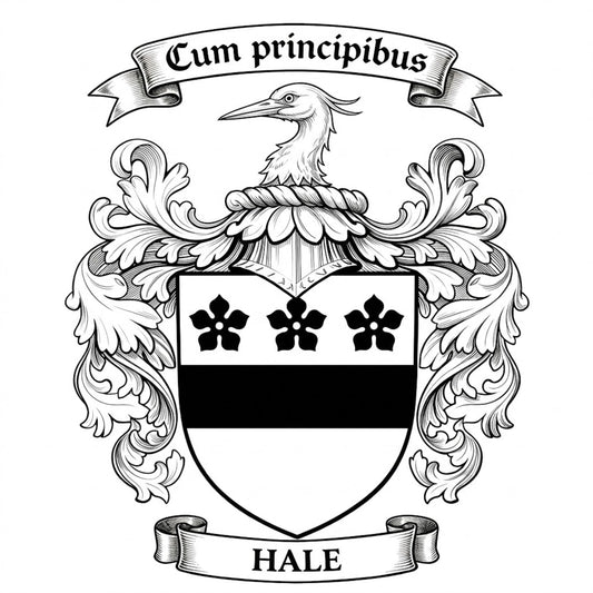 The Hale Family Coat of Arms digital download: Includes Color PNG, B&W PNG, and SVG vector files