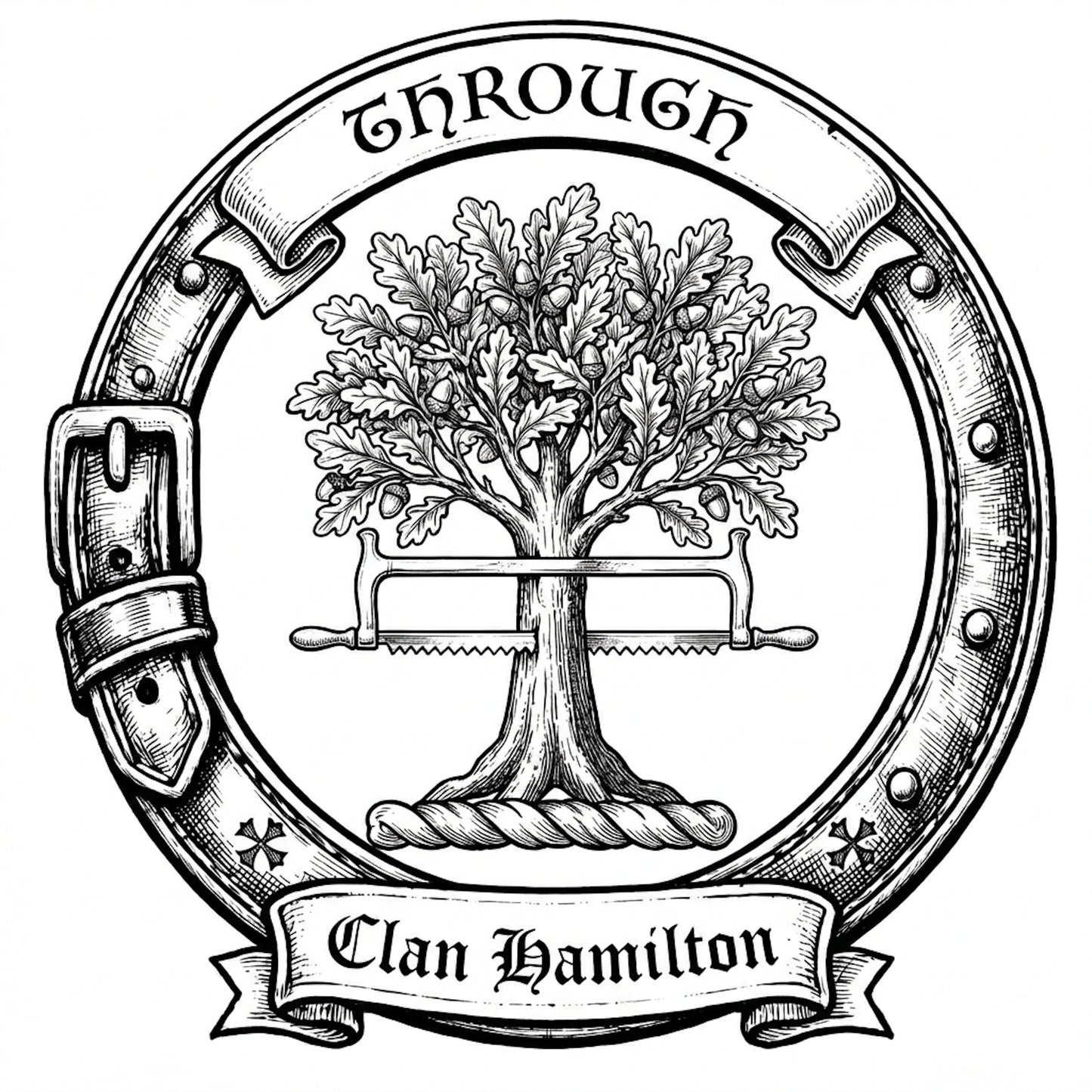 Clan Hamilton Crest digital download: Includes Color PNG, B&W PNG, and SVG vector files