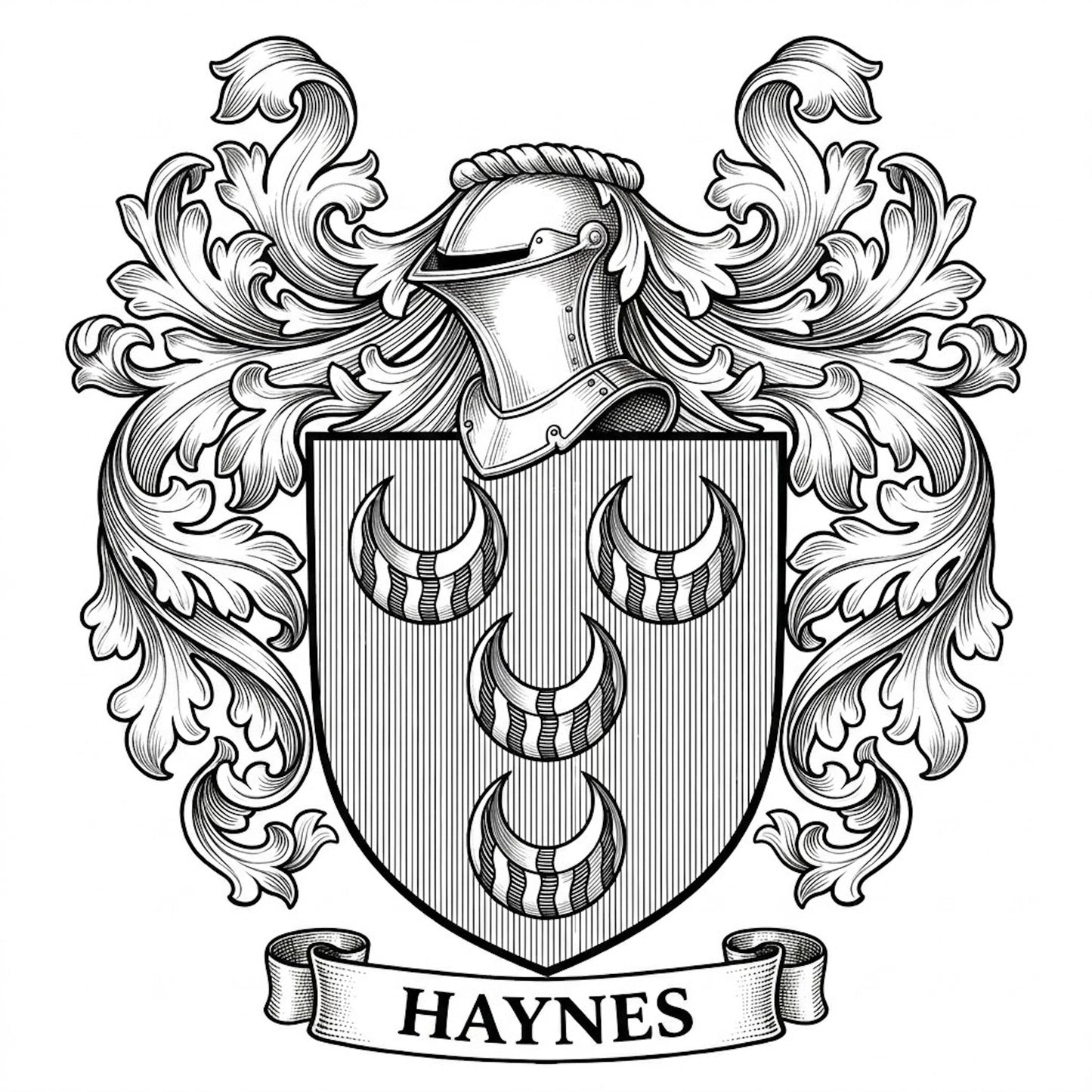 The Haynes Family Coat of Arms digital download: Includes Color PNG, B&W PNG, and SVG vector files