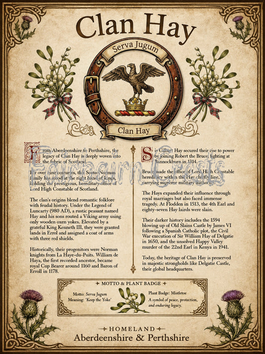 Scottish Clan Hay Heritage Poster - Instant Digital Download
