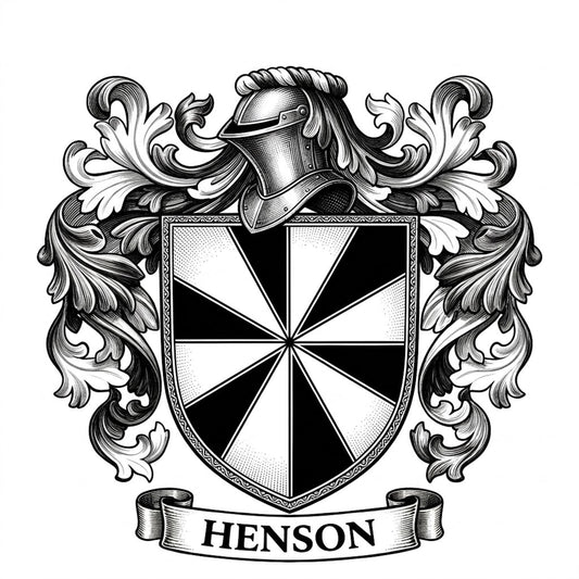 The Henson Family Coat of Arms digital download: Includes Color PNG, B&W PNG, and SVG vector files