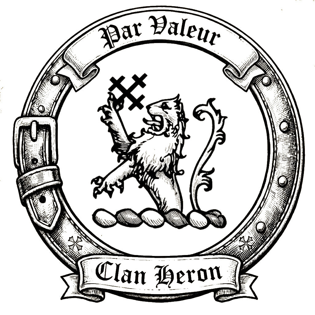 Clan Heron Crest digital download: Includes Color PNG, B&W PNG, and SVG vector files