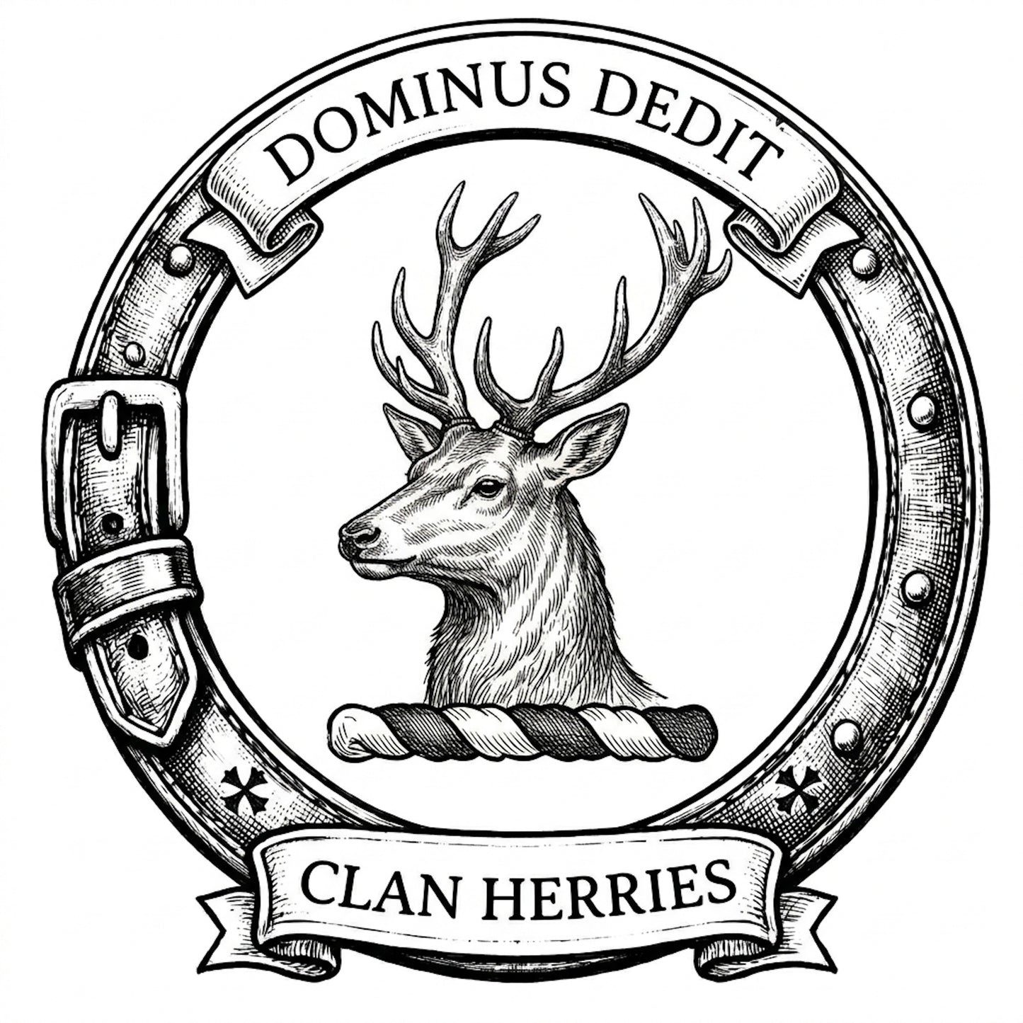Clan Herries Crest digital download: Includes Color PNG, B&W PNG, and SVG vector files