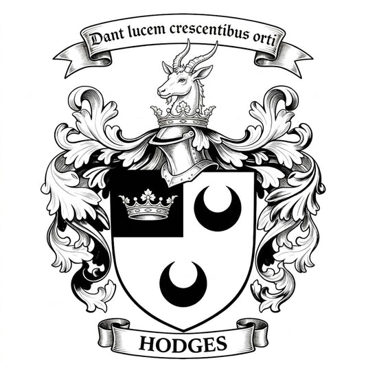 The Hodges Family Coat of Arms digital download: Includes Color PNG, B&W PNG, and SVG vector files