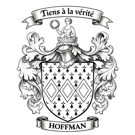 The Hoffman Family Coat of Arms digital download: Includes Color PNG, B&W PNG, and SVG vector files