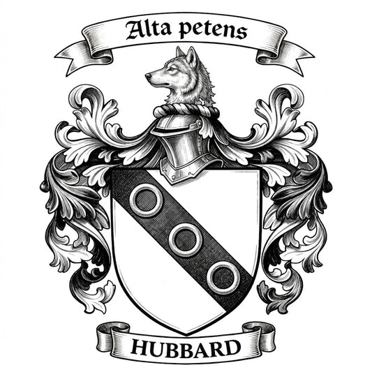 The Hubbard Family Coat of Arms digital download: Includes Color PNG, B&W PNG, and SVG vector files