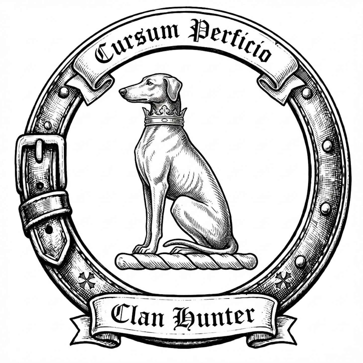 Clan Hunter Crest digital download: Includes Color PNG, B&W PNG, and SVG vector files