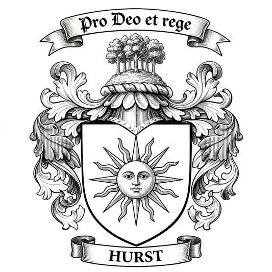 The Hurst Family Coat of Arms digital download: Includes Color PNG, B&W PNG, and SVG vector files