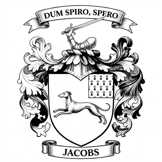 The Jacobs Family Coat of Arms digital download: Includes Color PNG, B&W PNG, and SVG vector files
