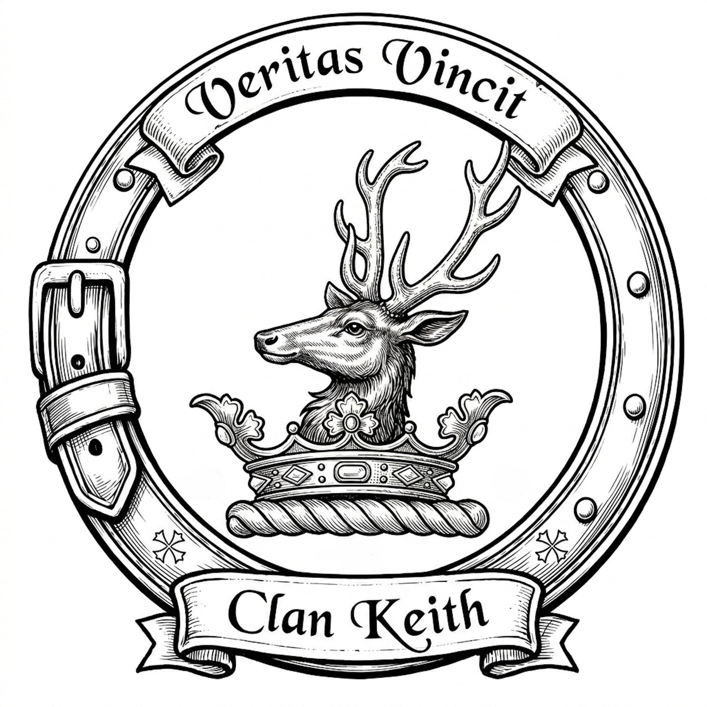 Clan Keith Crest digital download: Includes Color PNG, B&W PNG, and SVG vector files