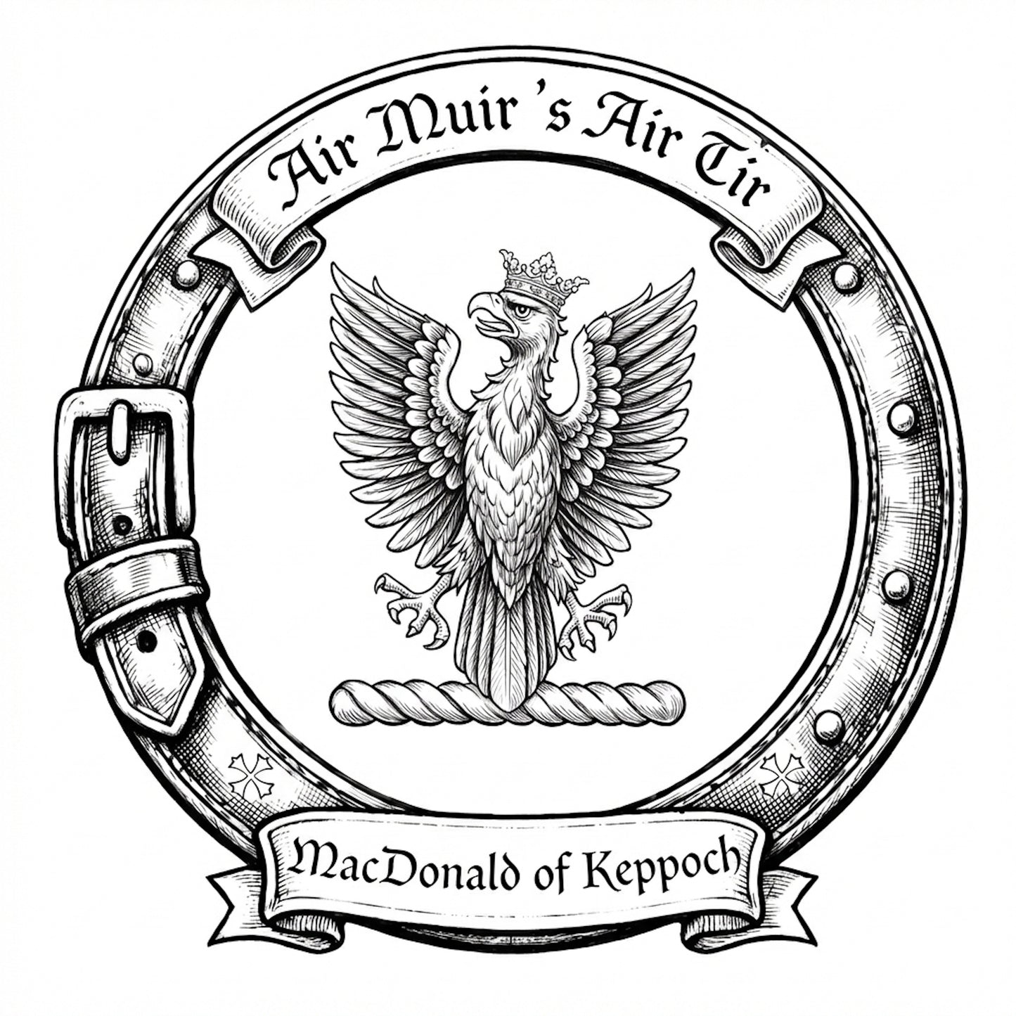 Clan MacDonald of Keppoch Crest digital download: Includes Color PNG, B&W PNG, and SVG vector files