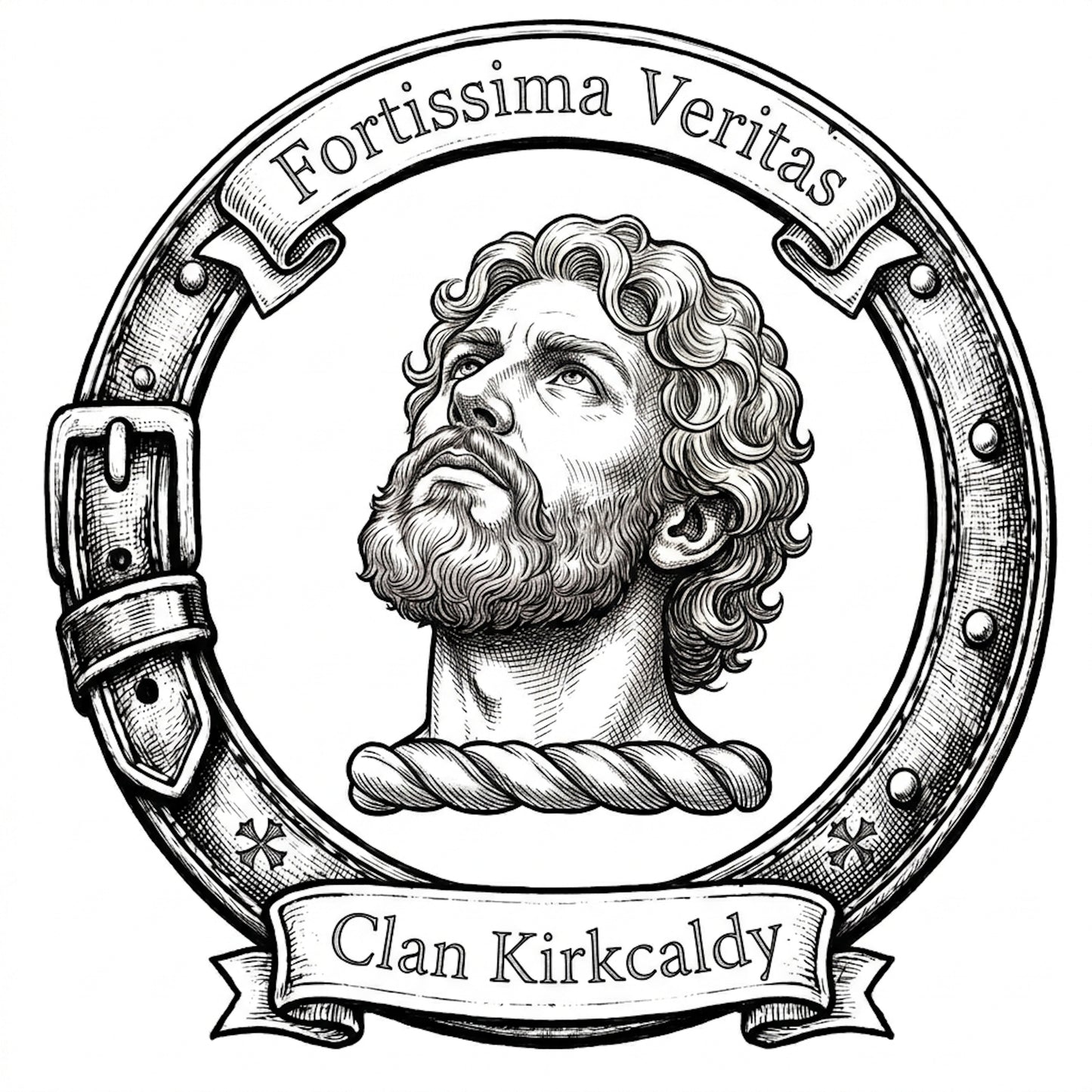 Clan Kirkcaldy Crest digital download: Includes Color PNG, B&W PNG, and SVG vector files