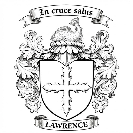 The Lawrence Family Coat of Arms digital download: Includes Color PNG, B&W PNG, and SVG vector files