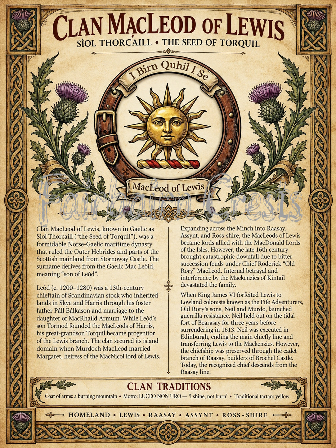 Clan MacLeod of Lewis Poster - Digital Download