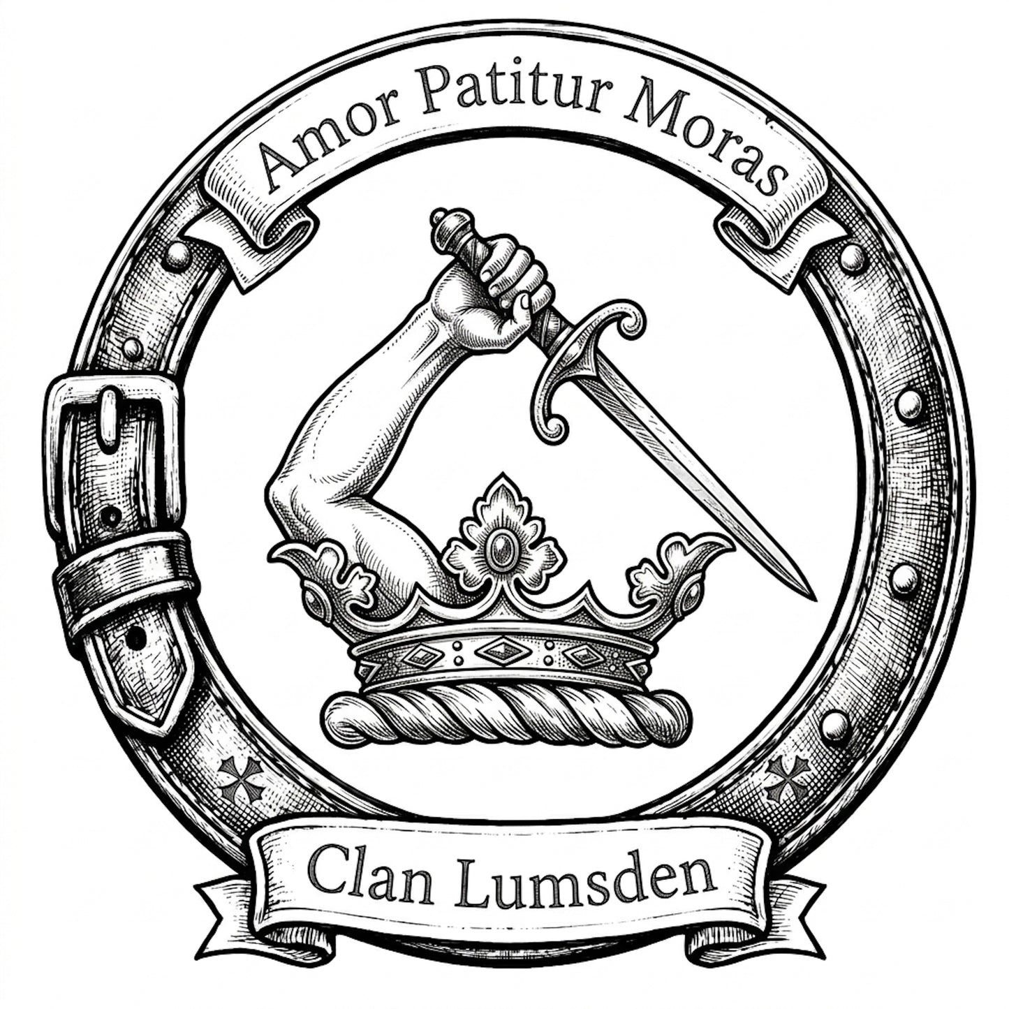 Clan Lumsden Crest digital download: Includes Color PNG, B&W PNG, and SVG vector files