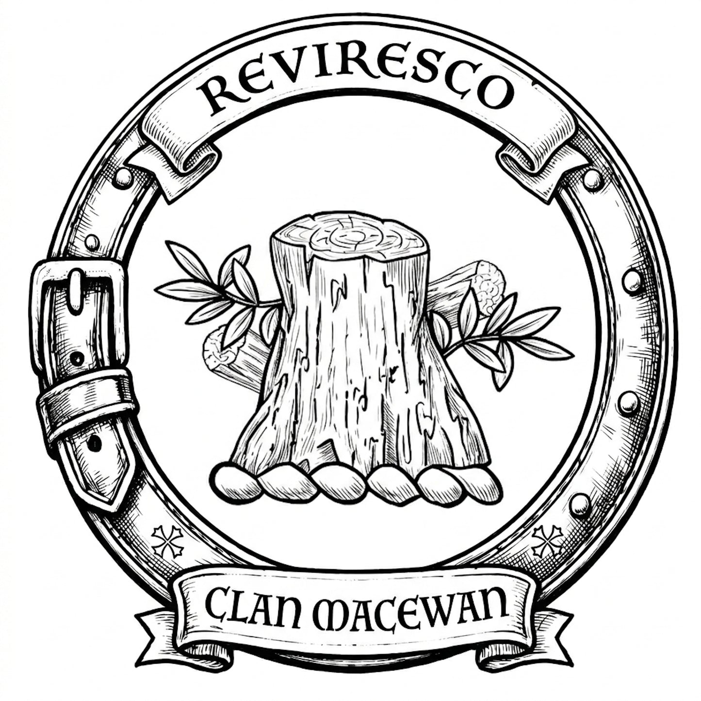 Clan MacEwan Crest digital download: Includes Color PNG, B&W PNG, and SVG vector files