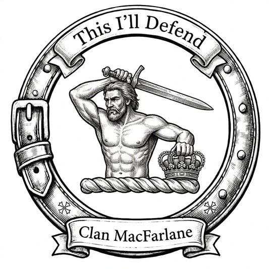 Clan MacFarlane Crest digital download: Includes Color PNG, B&W PNG, and SVG vector files