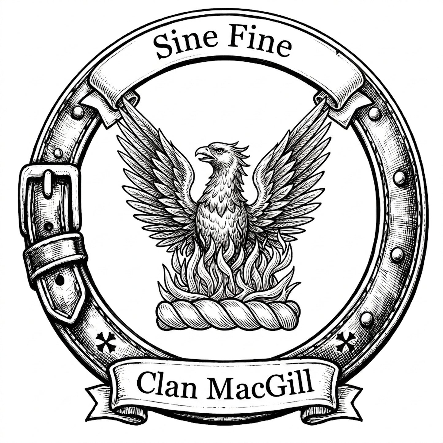 Clan MacGill Crest digital download: Includes Color PNG, B&W PNG, and SVG vector files
