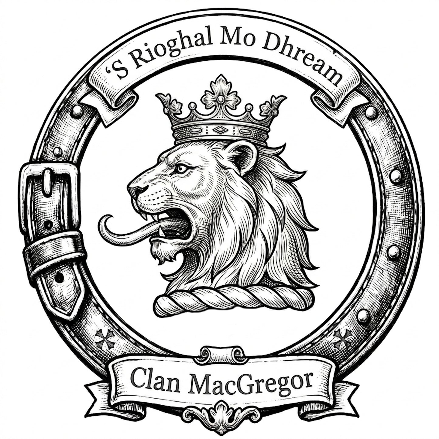Clan MacGregor Crest digital download: Includes Color PNG, B&W PNG, and SVG vector files