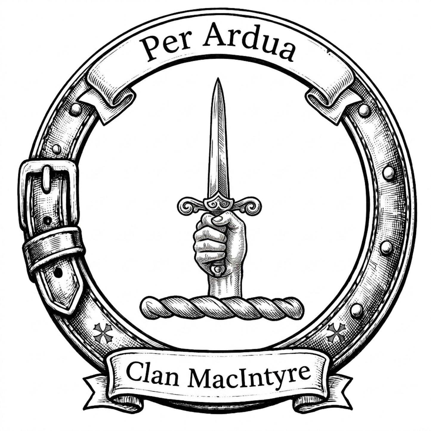 Clan MacIntyre Crest digital download: Includes Color PNG, B&W PNG, and SVG vector files