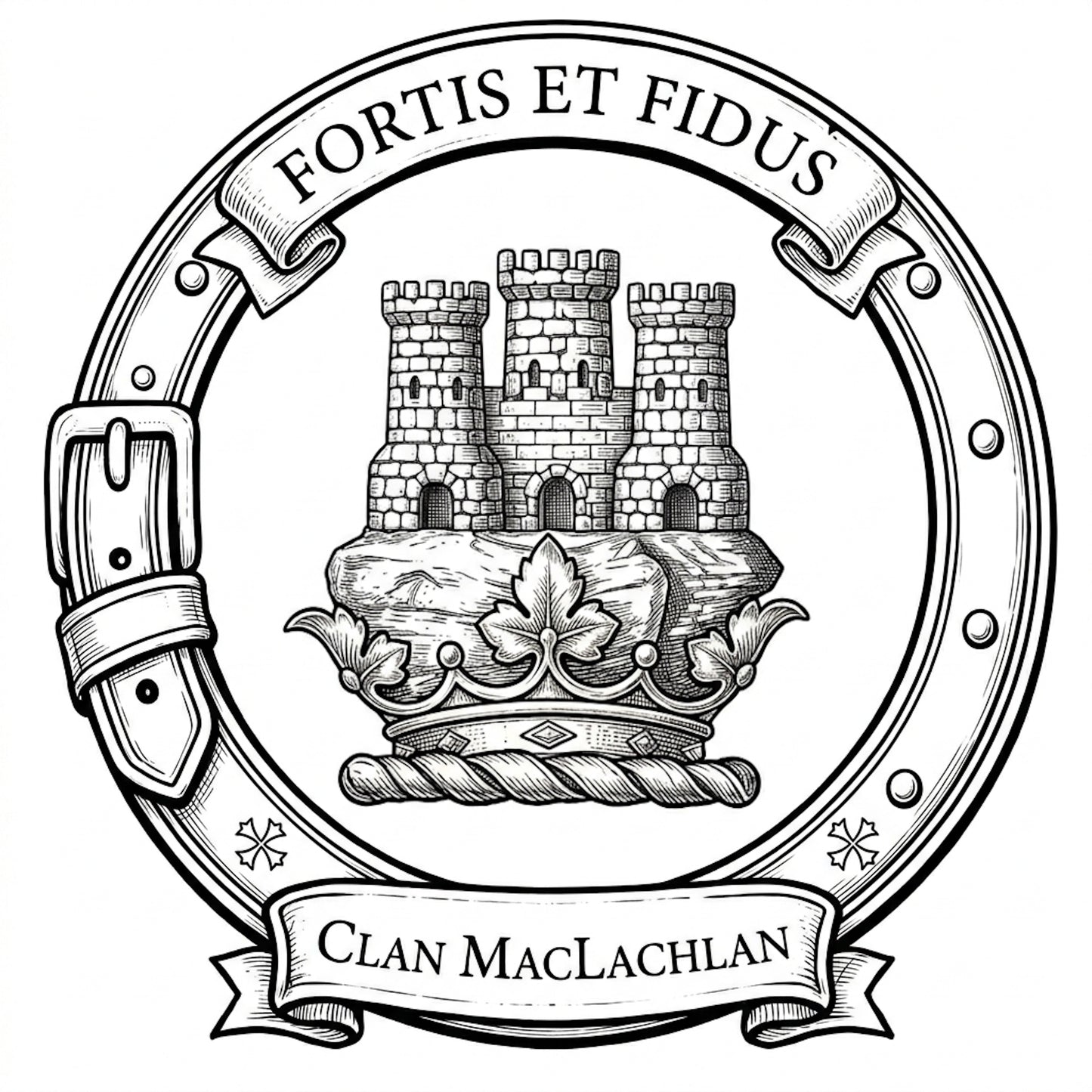 Clan MacLachlan Crest digital download: Includes Color PNG, B&W PNG, and SVG vector files
