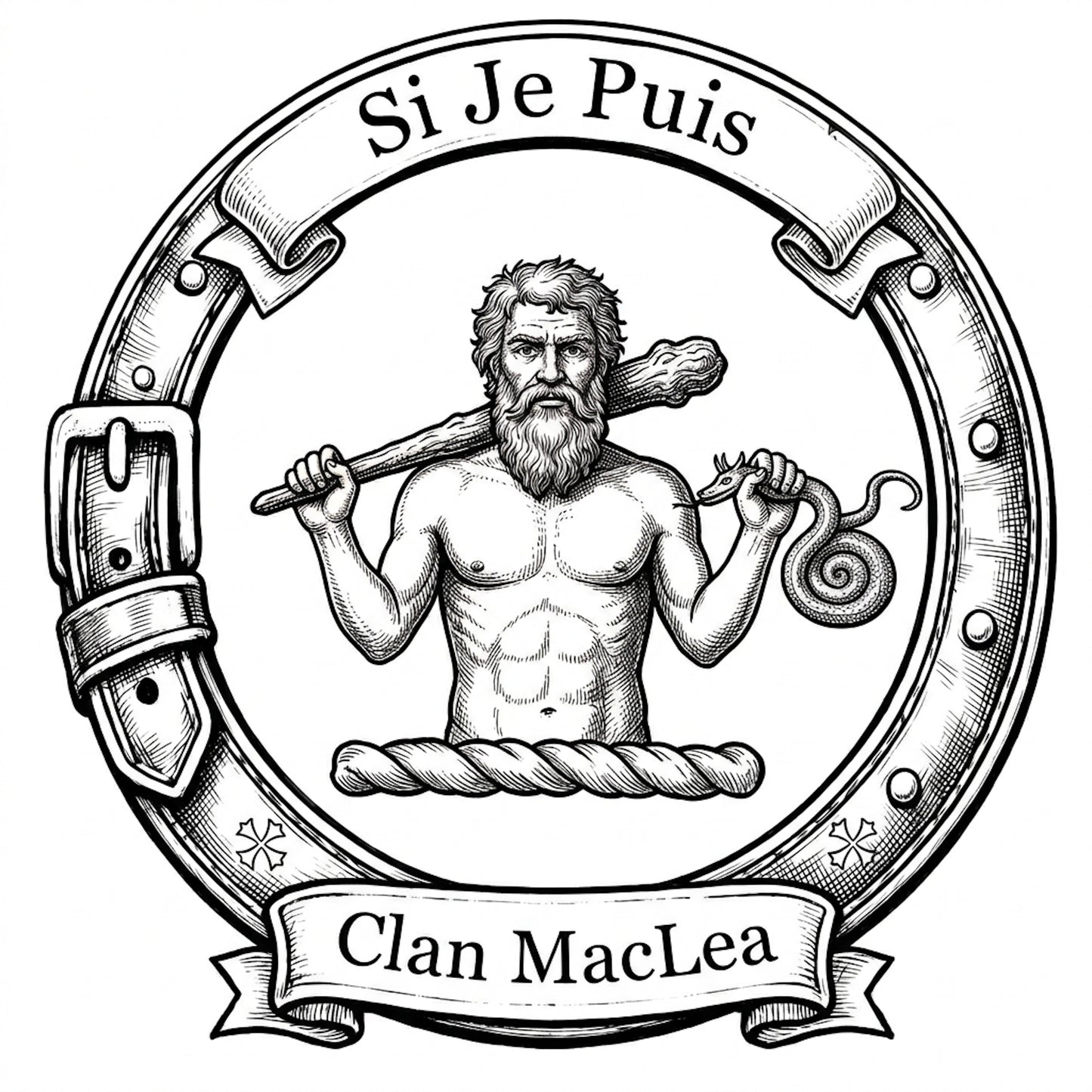 Clan MacLea Crest digital download: Includes Color PNG, B&W PNG, and SVG vector files