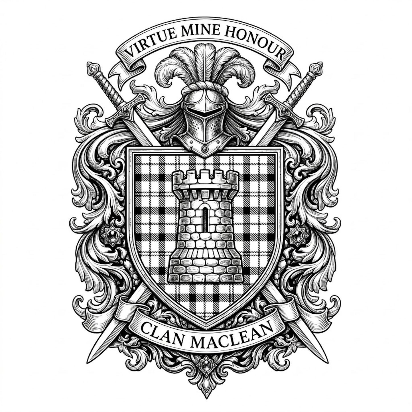 Clan MacLean Crest digital download: Includes Color PNG, B&W PNG, and SVG vector files