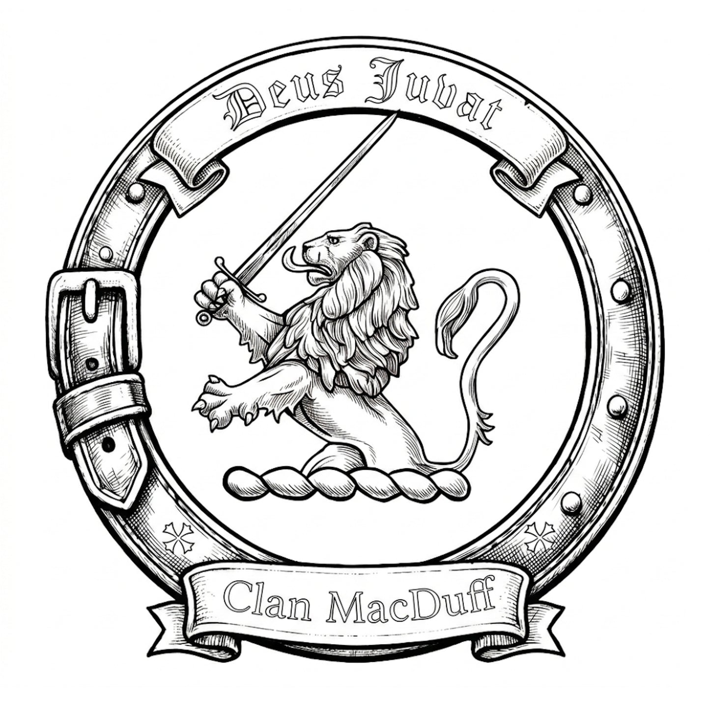 Clan MacDuff Crest digital download: Includes Color PNG, B&W PNG, and SVG vector files