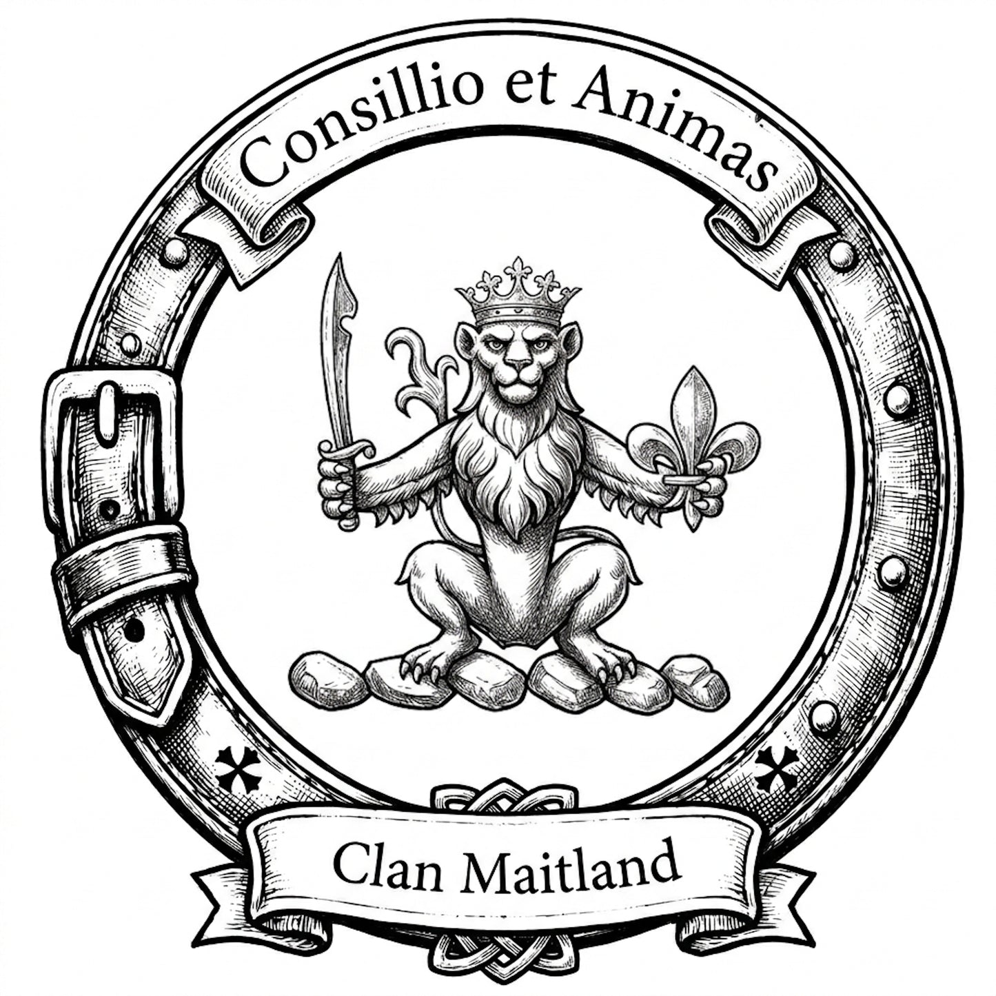 Clan Maitland Crest digital download: Includes Color PNG, B&W PNG, and SVG vector files