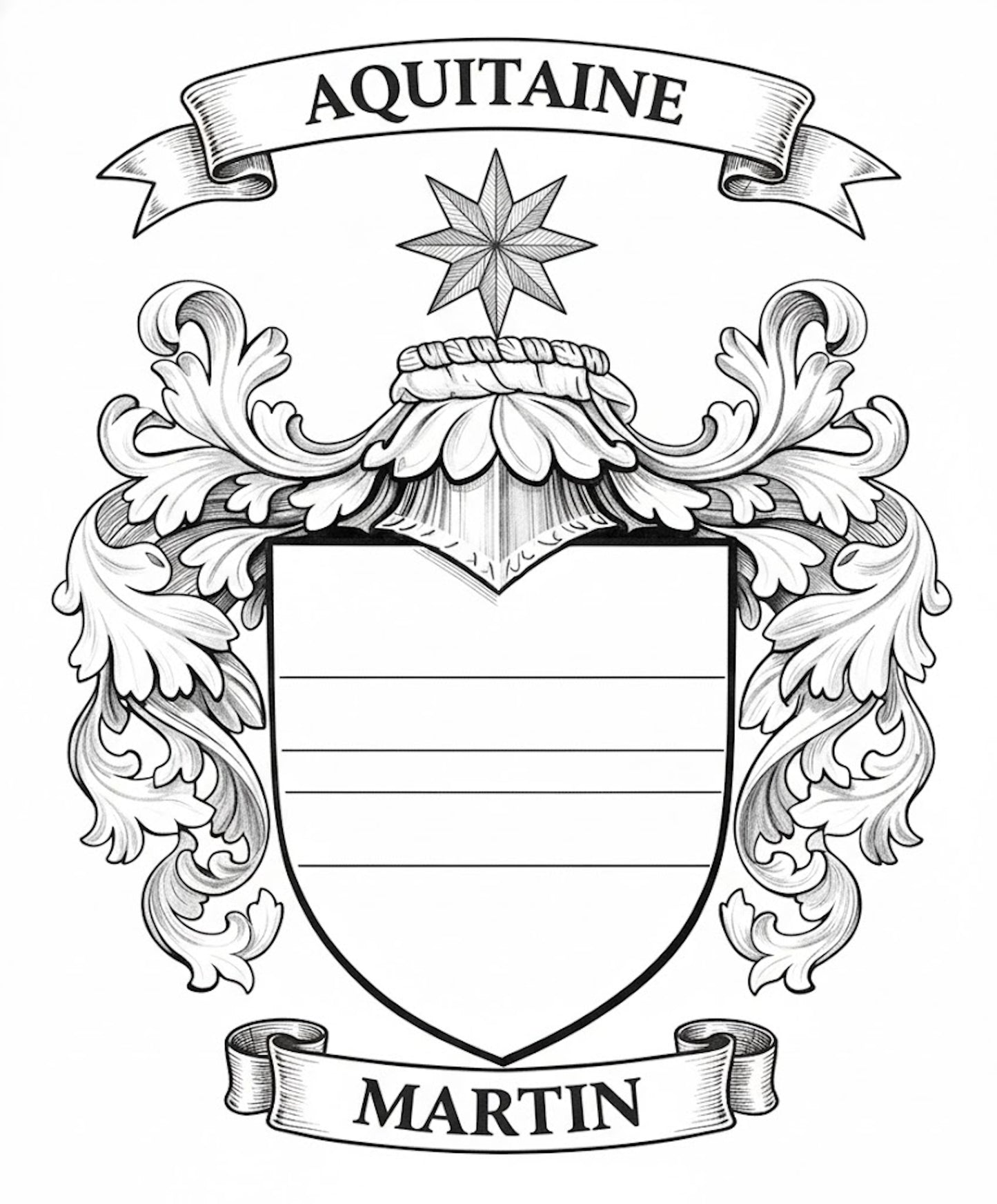 The Martin Family Coat of Arms digital download: Includes Color PNG, B&W PNG, and SVG vector files