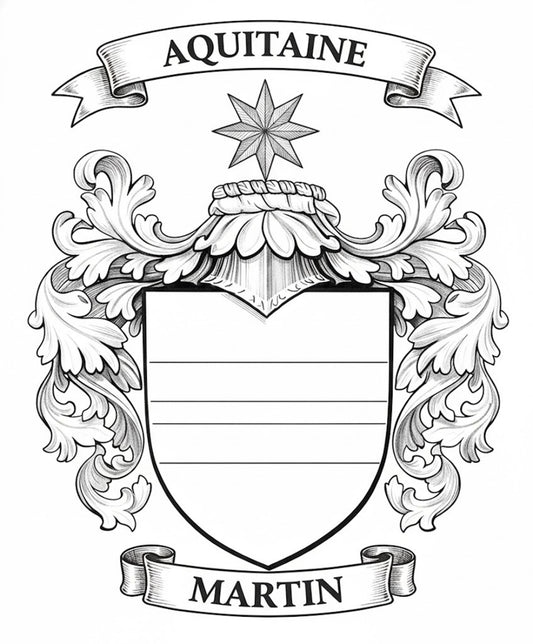 The Martin Family Coat of Arms digital download: Includes Color PNG, B&W PNG, and SVG vector files