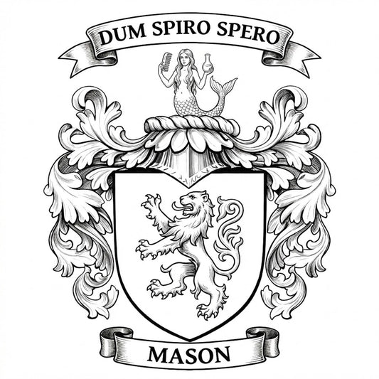 The Mason Family Coat of Arms digital download: Includes Color PNG, B&W PNG, and SVG vector files