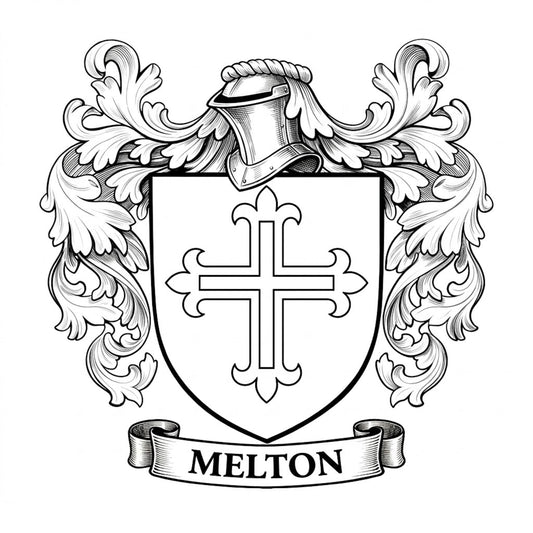 The Melton Family Coat of Arms digital download: Includes Color PNG, B&W PNG, and SVG vector files