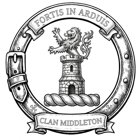 Clan Middleton Crest digital download: Includes Color PNG, B&W PNG, and SVG vector files