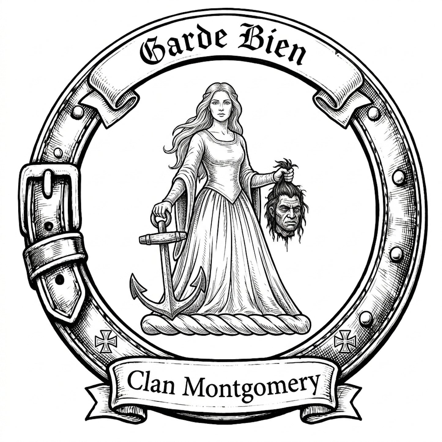 Clan Montgomery Crest digital download: Includes Color PNG, B&W PNG, and SVG vector files