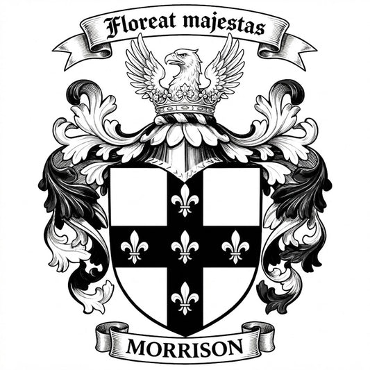 The Morrison Family Coat of Arms digital download: Includes Color PNG, B&W PNG, and SVG vector files