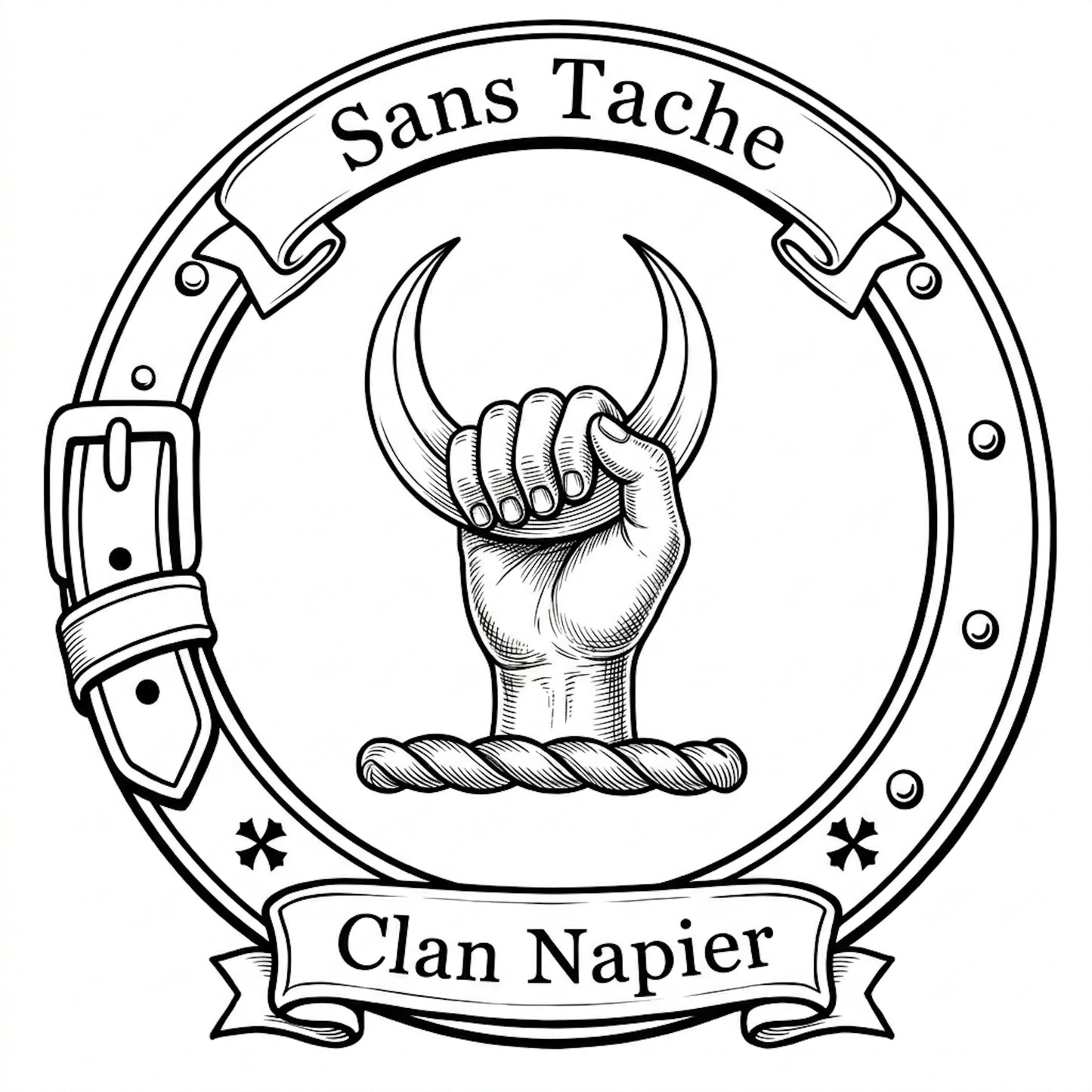 Clan Napier Crest digital download: Includes Color PNG, B&W PNG, and SVG vector files