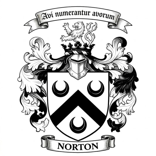 The Norton Family Coat of Arms digital download: Includes Color PNG, B&W PNG, and SVG vector files