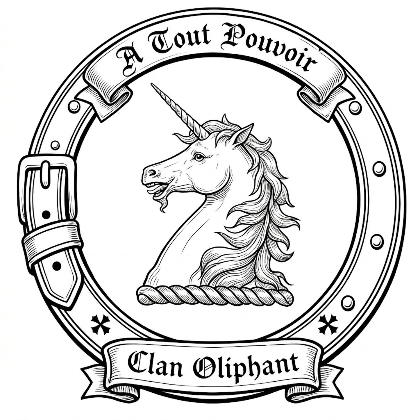 Clan Oliphant Crest digital download: Includes Color PNG, B&W PNG, and SVG vector files