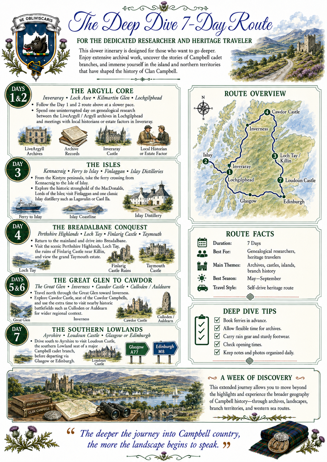 In the Footsteps of Clan Campbell: Ancestral Travel Guide & Genealogy Planner