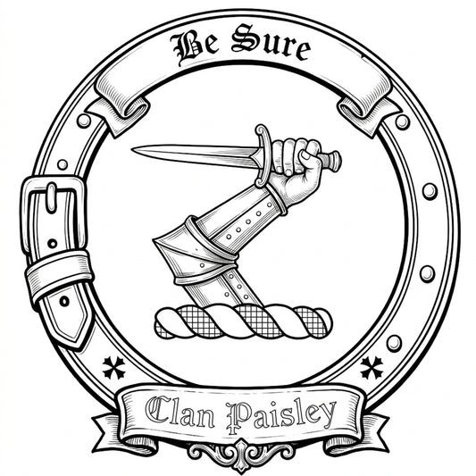 Clan Paisley Crest digital download: Includes Color PNG, B&W PNG, and SVG vector files