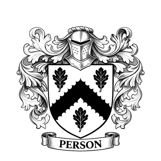 The Person Family Coat of Arms digital download: Includes Color PNG, B&W PNG, and SVG vector files